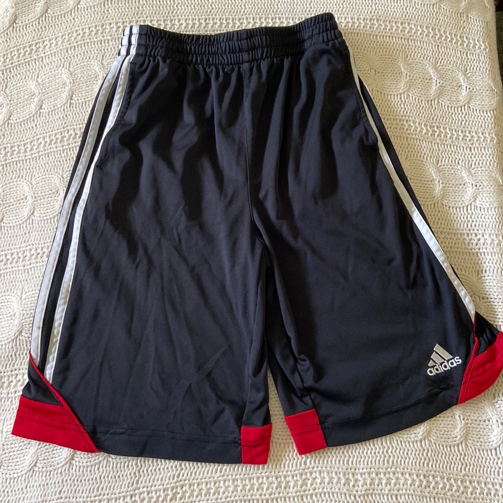 Adidas Black & Red Pull on Elastic waistband Athletic shorts size M (10/12) - Picture 2 of 10